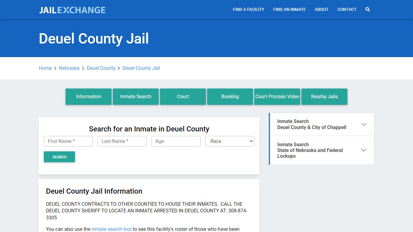 Deuel County Jail Roster Lookup, NE, Inmate Search